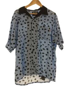 SUPPLIER◆LEOPARD OPEN COLLAR SHIRT/半袖シャツ/XL/レーヨン/BLU/レオパード//