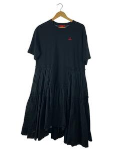 Vivienne Westwood RED LABEL◆半袖ワンピース/0/コットン/BLK/16-12-531025//