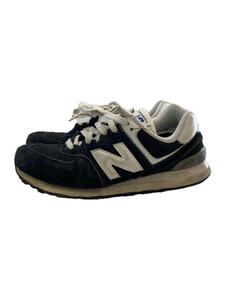 NEW BALANCE◆ML574/ブラック/26.5cm/ネイビー/スウェード//