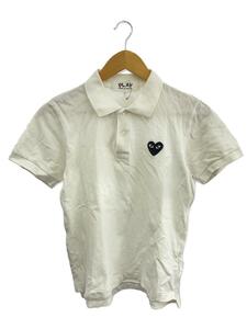 PLAY COMME des GARCONS◆ポロシャツ/L/コットン/WHT/AZ-T065//