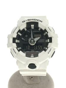 CASIO◆クォーツ腕時計・G-SHOCK/デジアナ/ラバー/BLK/WHT//