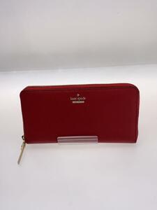 kate spade new york◆長財布/レザー/RED/無地/レディース/PWRU5073B