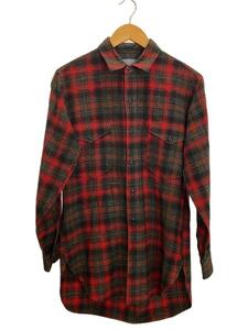 PENDLETON◆50s/長袖シャツ/15/ウール/レッド/チェック