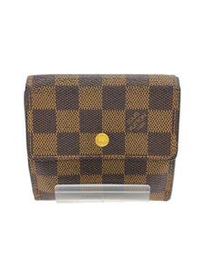 LOUIS VUITTON◆ポルト・モネ・ビエ・カルト・クレディ_ダミエ・エベヌ_BRW/PVC/BRW/メンズ