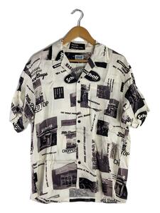 Schott◆PHOTO COLLAGE HAWAIIAN SHIRT/M/レーヨン/WHT/総柄/3125057/襟ヨゴレ