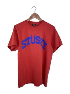 STUSSY◆Tシャツ/ロゴプリント/ホンジュラス製/S/コットン/オレンジ