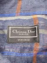 Christian Dior◆半袖シャツ/M/リネン/GRY/チェック_画像3