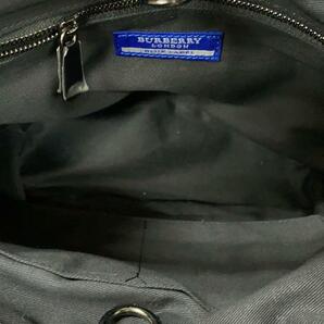 BURBERRY BLUE LABEL◆ニットハンドバッグ/パテントレザー/ブラックの画像6