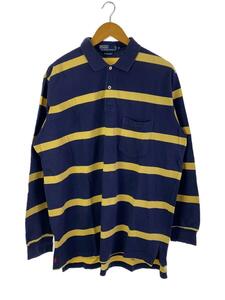 POLO RALPH LAUREN◆ポロシャツ/M/コットン/NVY/ボーダー/bigshirt/鹿の子