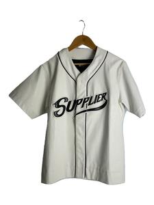 SUPPLIER◆LEATHER BASEBALL SHIRT/半袖シャツ/S/フェイクレザー/WHT/白