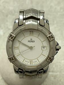 FENDI◆クォーツ腕時計/デジタル/ステンレス/WHT/SLV/SS/3500G