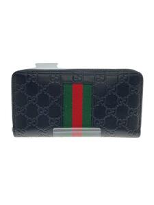 GUCCI◆グッチ/長サイフ/408831CWCLN1060/ニューウェブグッチシマ/レザー/ブラック/メンズ//