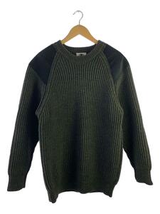 uniform experiment◆18AW/GUN PATCH CREW NECK KNIT/セーター(厚手)/3/ウール/カーキ/UE-189086//