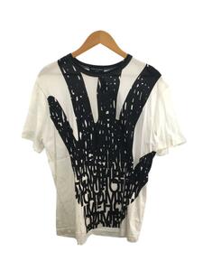 COMME des GARCONS HOMME◆Tシャツ/L/コットン/WHT/HO-T033/ハンド総柄//