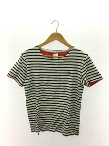 BURBERRY BLACK LABEL◆Tシャツ/2/コットン/WHT/ストライプ/01108-40//