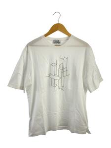 HERMES◆H 3Dステッチ/Tシャツ/L/コットン/WHT