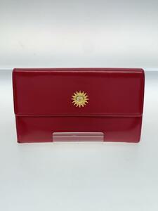 GIANNI VERSACE◆長財布/レザー/RED/無地/レディース