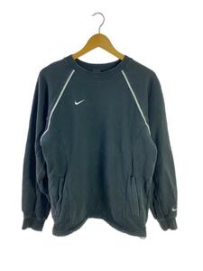 NIKE◆00s/リフレクターパイピングスウェット/M/コットン/BLK/無地/黒//