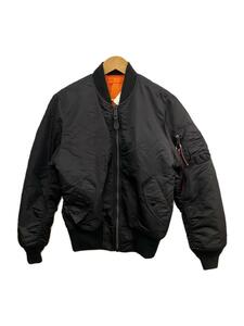 ALPHA INDUSTRIES◆フライトジャケット/S/ナイロン/BLK/無地/0615-00-573-8335/2000-401