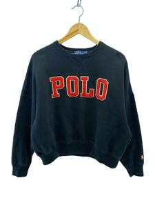 POLO RALPH LAUREN◆現行/短丈/フロントロゴ/スウェット/S/コットン/BLK