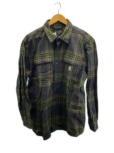 Carhartt◆ネルシャツ/L/コットン/GRN/チェック/TW4451-M