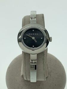 GUCCI◆クォーツ腕時計/アナログ/ステンレス/BLK/SLV