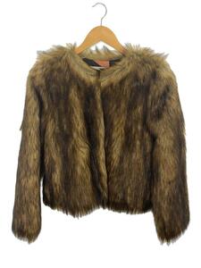 SLY◆FAUX FUR COAT/ジャケット/ファーコート/1/ポリエステル/BRW/無地/030AAM30-0290