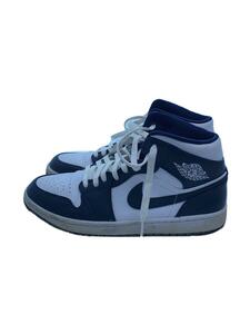 NIKE◆AIR JORDAN 1 MID/エアジョーダンミッド/ホワイト/554724-174/28cm/WHT