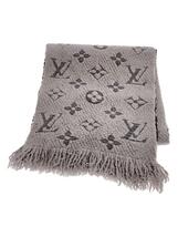 LOUIS VUITTON◆エシャルプ・ロゴマニア_モノグラム_GRY/ウール/GRY/総柄/レディース_画像1