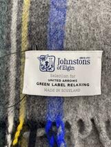 Johnstons◆マフラー/ウール/GRY/チェック/レディース_画像2