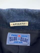 BLUE BLUE◆ジャケット/2/デニム/NVY/ARIGATO/ダブル/スタンドカラー_画像3