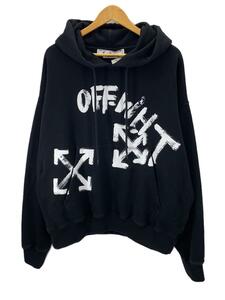 OFF-WHITE◆22AW/スクリプトプルオーバーパーカー/パーカー/L/コットン/BLK/OMBB085F22FLE006