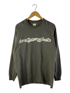 NEIGHBORHOOD◆長袖Tシャツ/L/コットン/GRY/プリント/hemp/no mer/シワ有