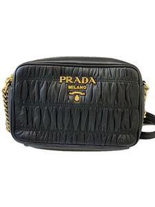 PRADA◆ナッパゴーフルギャザー/バッグ/ブラック/12370463//