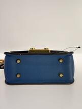 FURLA◆ショルダーバッグ/レザー/BLU/無地_画像4