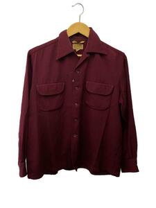 PALMDAYL/40s-50s/Vintage/ウールギャバジンオープンカラーシャツ/M/ボルドー
