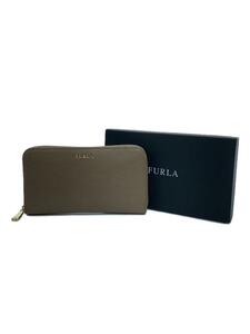 FURLA◆フルラ/長財布/-/BEG/無地/レディース