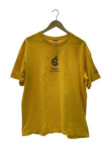 STUSSY◆Tシャツ/XL/コットン/YLW/無地/90s/00s/USA製/アップルサンプリング
