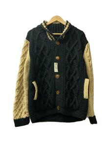 HIMALAYAN CLIMBERS HAND-KNIT/Award jacket cadigan/L/ウール/BLK