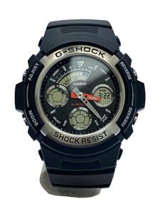 CASIO◆クォーツ腕時計・G-SHOCK/デジアナ/ブラック/AW-590-1AJF/ジーショック