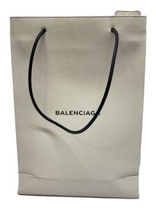 BALENCIAGA◆トートバッグ/レザー/WHT