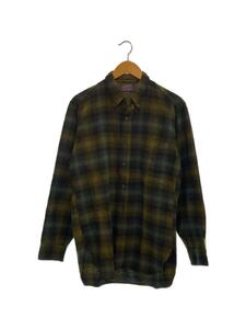 PENDLETON◆60s/B.D.ネルシャツ/長袖シャツ/L/ウール/GRN/チェック