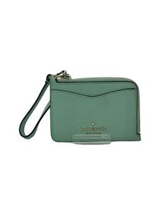 kate spade new york◆カードケース/レザー/GRN/無地/レディース