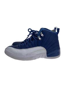 NIKE◆AIR JORDAN 12 RETRO_エアジョーダン12 レトロ/26cm/BLU/レザー