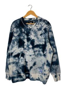 Whimsy◆23AW/TIE DYE CREWNECK/タイダイクルーネックスウェット/XL/コットン/ブルー/総柄