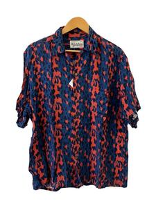 WACKO MARIA◆21SS LEOPARD HAWAIIAN SHIRT TYPE-1/アロハシャツ/L/レーヨン/NVY/レオパード