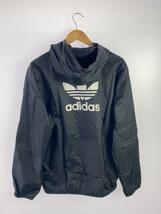 adidas◆TREFOIL WINDBREAKER/ナイロンジャケット/O/ナイロン/BLK/無地/DH5807_画像2