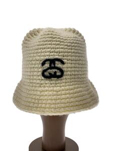 STUSSY◆SS Link Knit Bucket/ハット/-/アクリル/CRM/無地/メンズ/1321184