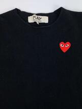 PLAY COMME des GARCONS◆KNIT SWEATER/セーター(薄手)/M/ウール/BLK/無地/AZ-N068_画像7