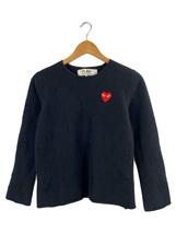 PLAY COMME des GARCONS◆KNIT SWEATER/セーター(薄手)/M/ウール/BLK/無地/AZ-N068_画像1